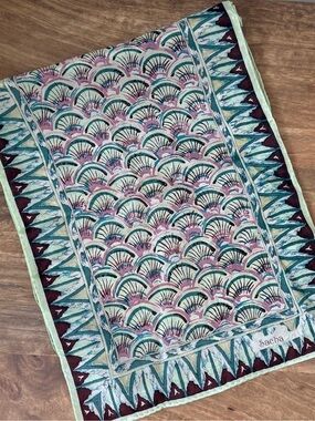 Sacha Vintage Patterned Multi-Colour Silk Scarf